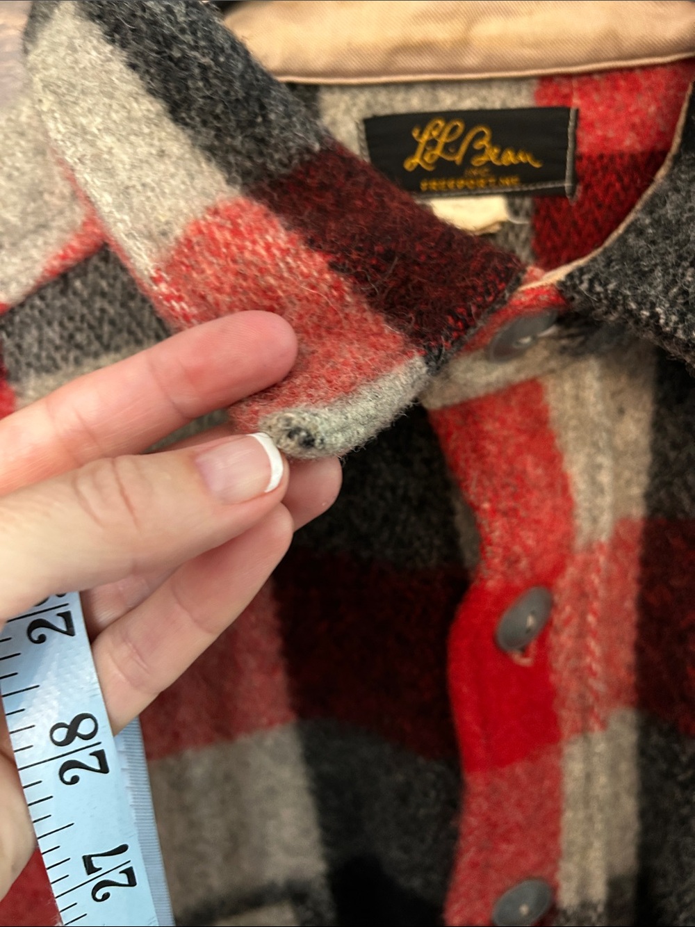 1950’s LL Bean Sz M Red & Black Plaid Wool CruiserJacket - Grail - Picture 7 of 9